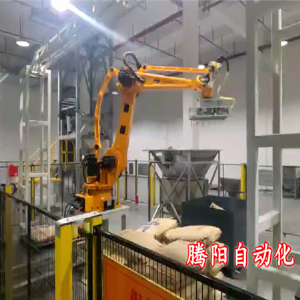 塑料顆粒拆包投料機(jī)器人自動完成拆包投料